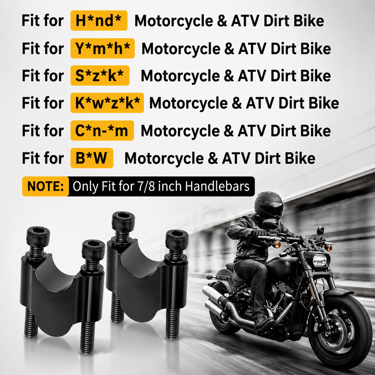 Universal 7/8 Inch Motorcycle Handlebar Risers