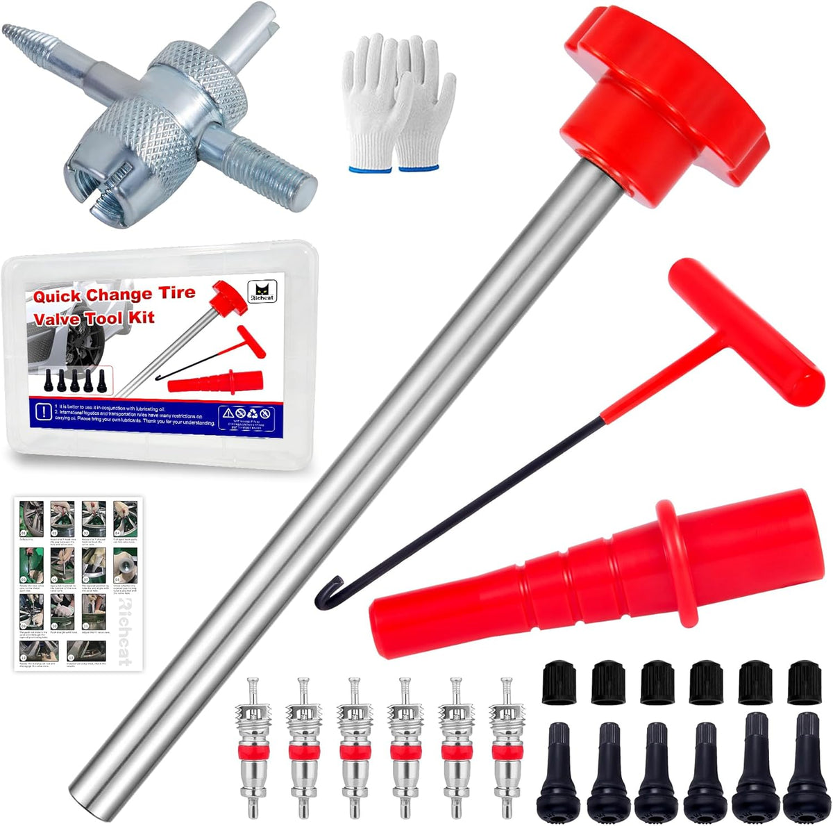 Quick Change Tire Valve Tool Replacement Kit