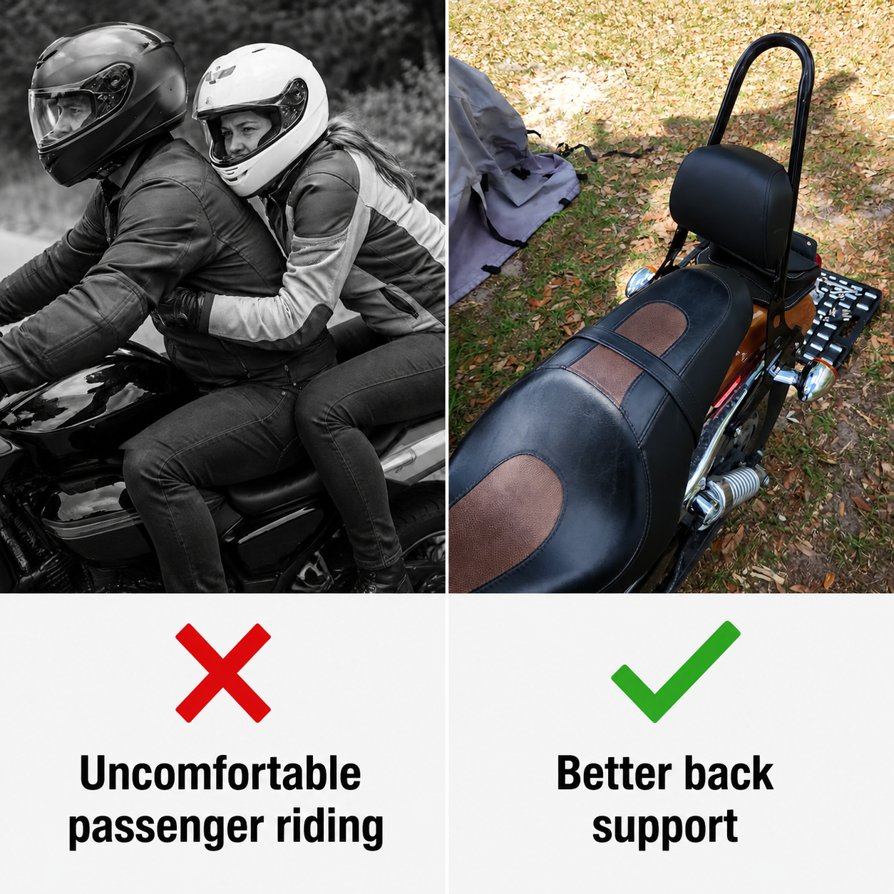 Motorcycle Detachable Sissy Bar Passenger Backrest