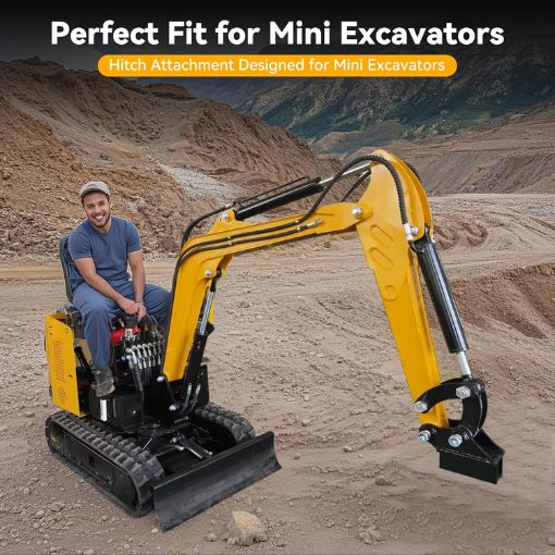 Mini Excavator Trailer Hitch Receiver Attachment