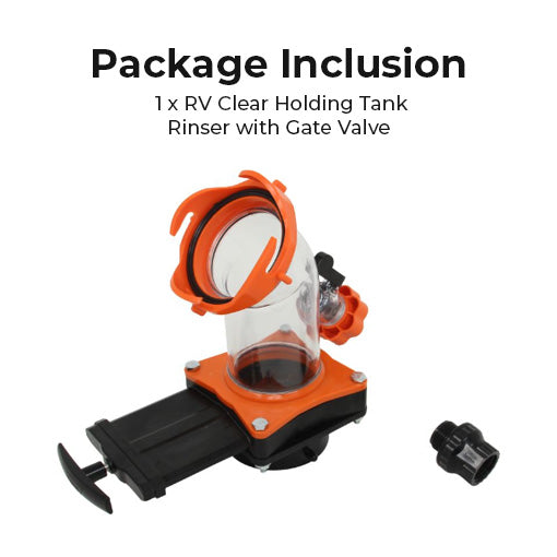 RV Clear Holding Tank Rinser with Gate Valve