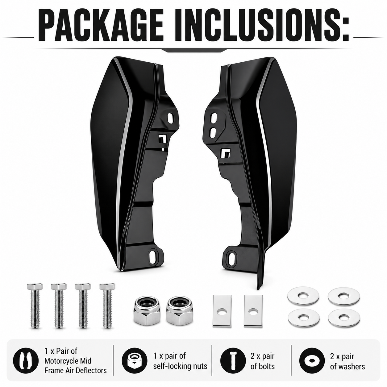 Motorcycle Mid Frame Air Deflectors