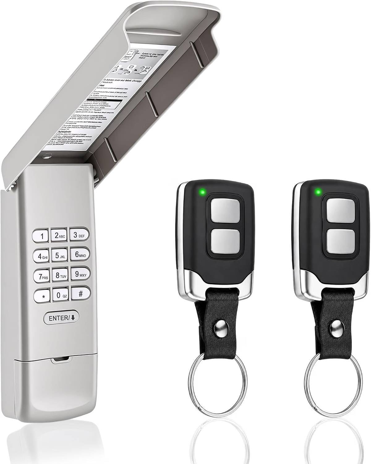 3-in-1 Garage Door Keypad & 2 Remotes