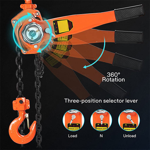 1-1/2 Ton Steel Lever Chain Hoist