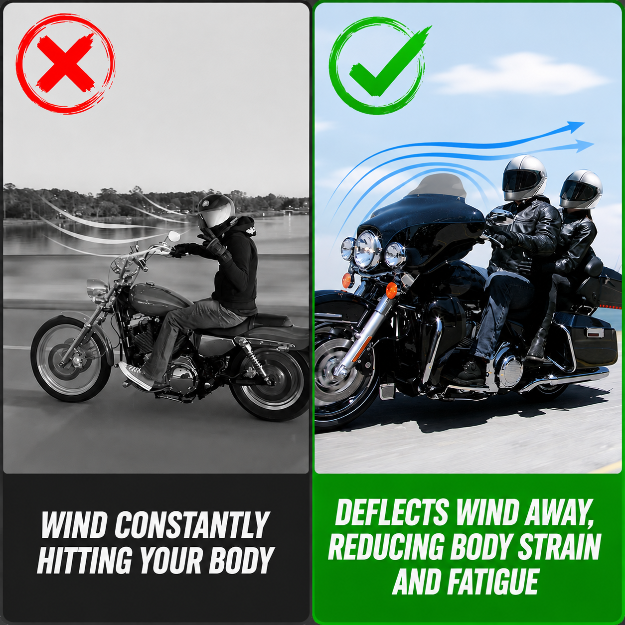 Motorcycle 8" Windshield Wind Splitter