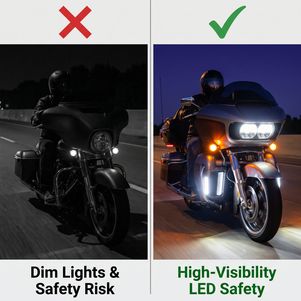 Motorcycle Lower Fairing LED Grille Lights