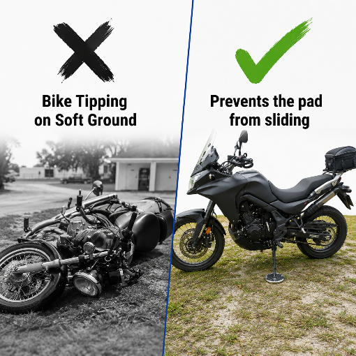 Heavy Duty Motorcycle Stainless Steel Kickstand Pad