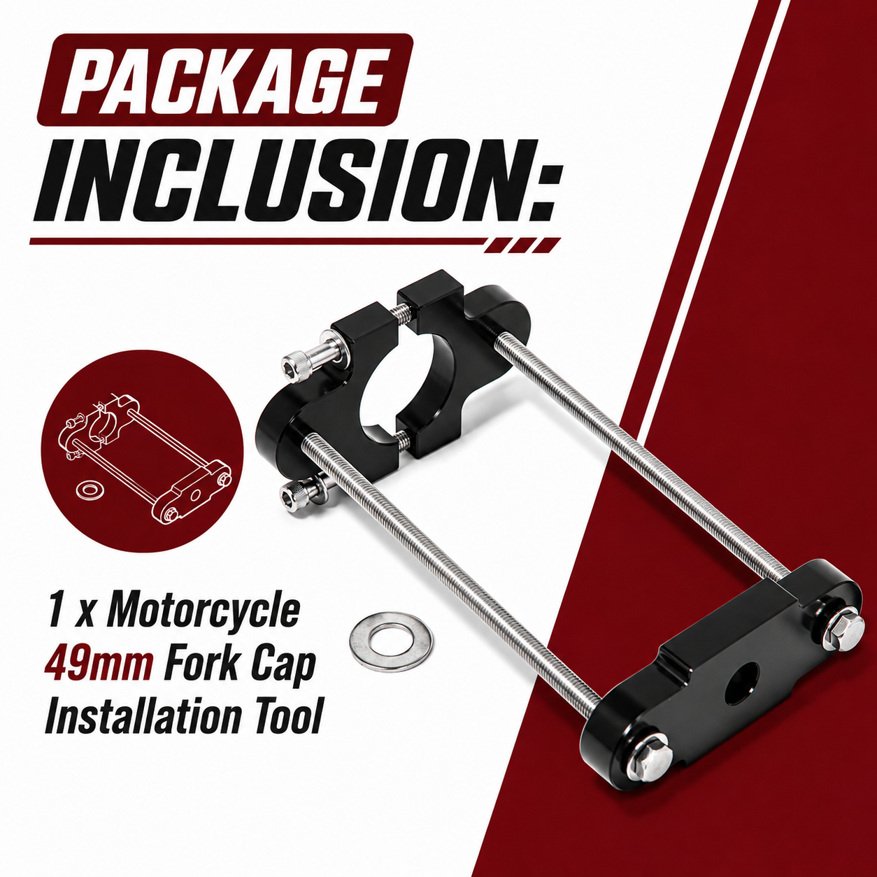Motorcycle 49mm Fork Cap Installation Tool