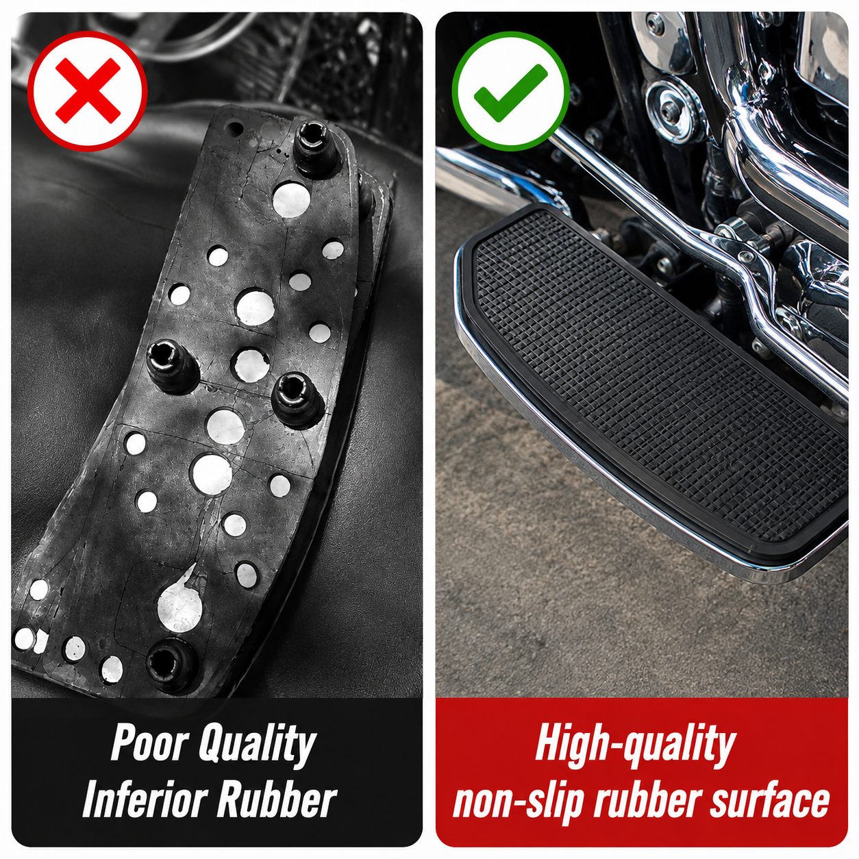 Motorcycle Front Driver Rider Inserts Floorboards Replacement