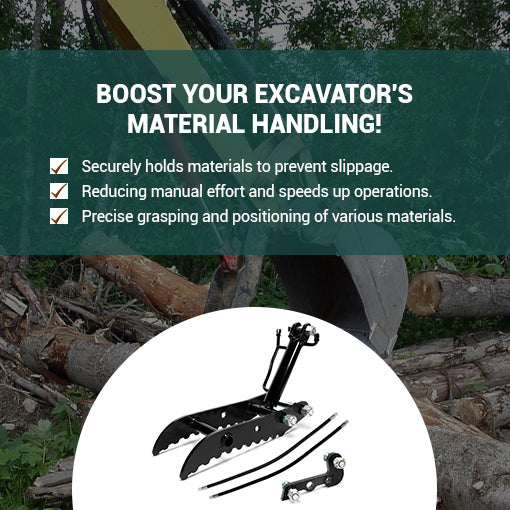 Hydraulic Thumb Clip Attachment for Mini Excavators