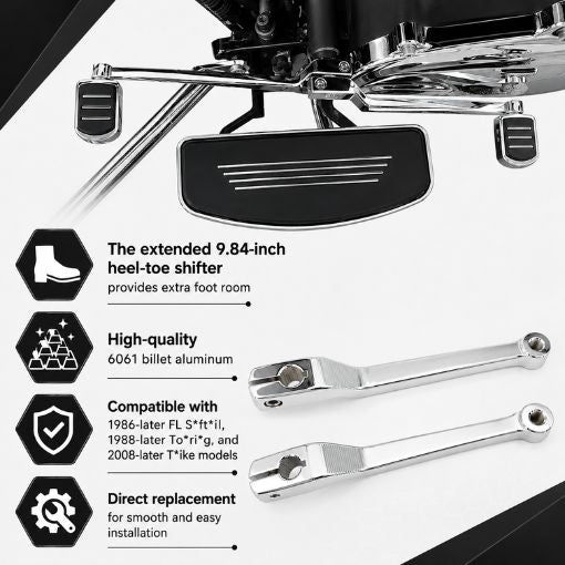 Motorcycle 9.84'' Extended Heel-Toe Shifter Lever