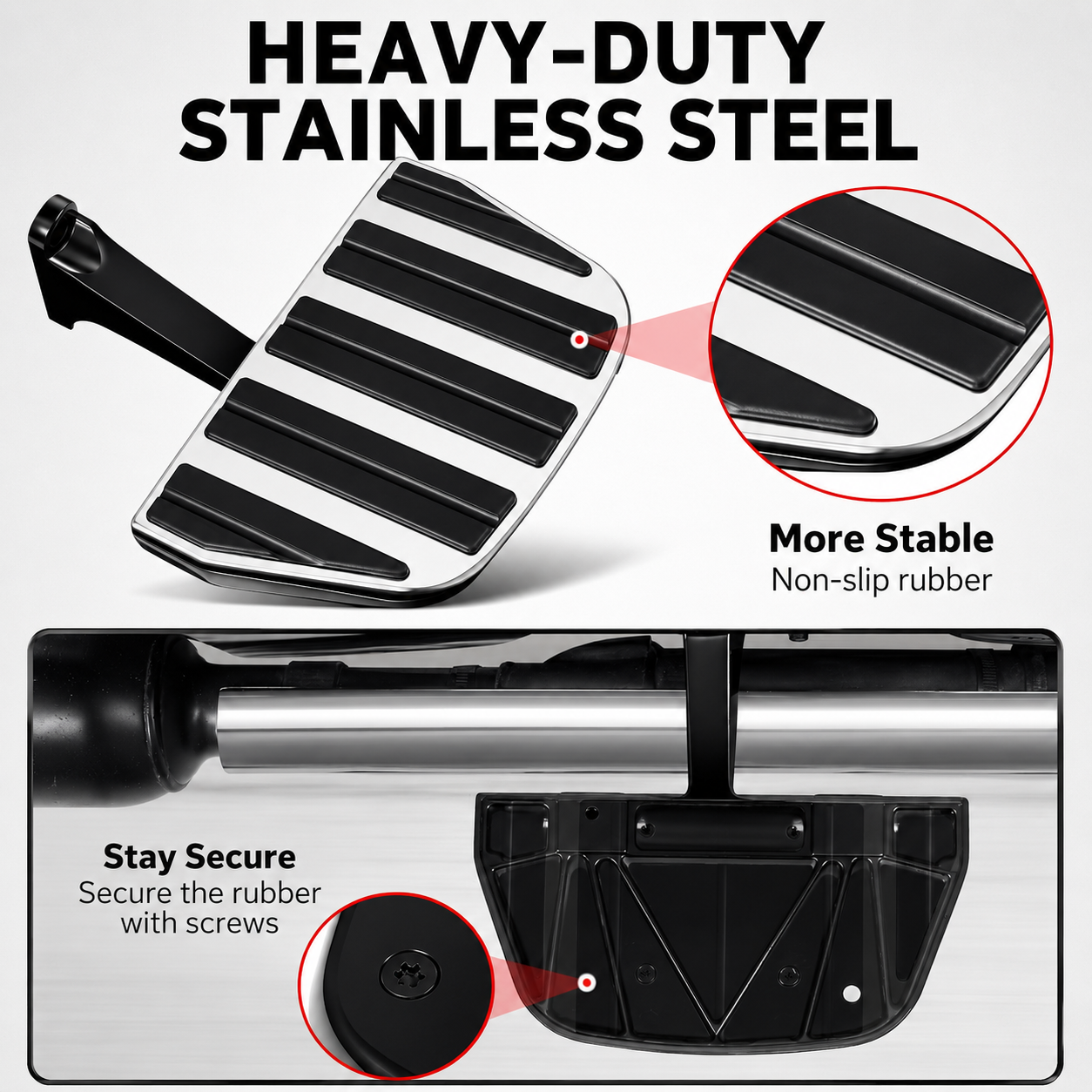 Motorcycle Wider Passenger Floorboards