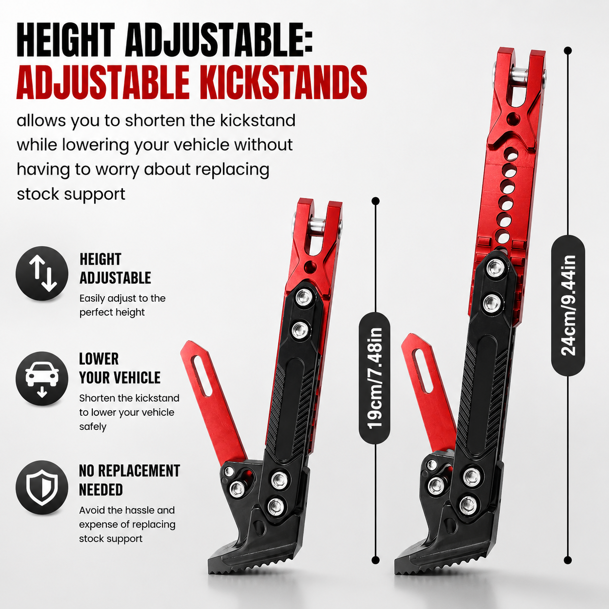 Adjustable Universal Motorcycle Kickstand