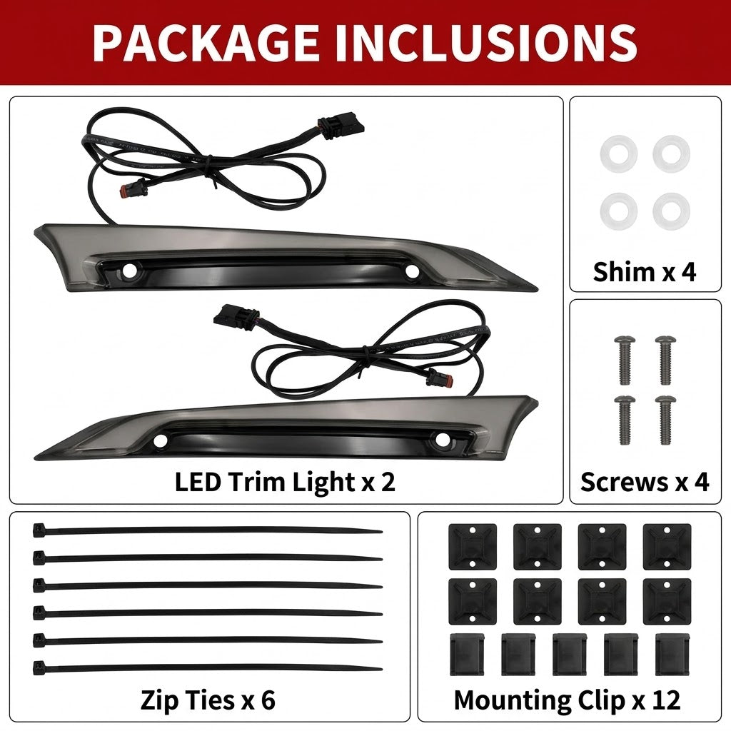 Motorcycle LED Windshield Trim Lights