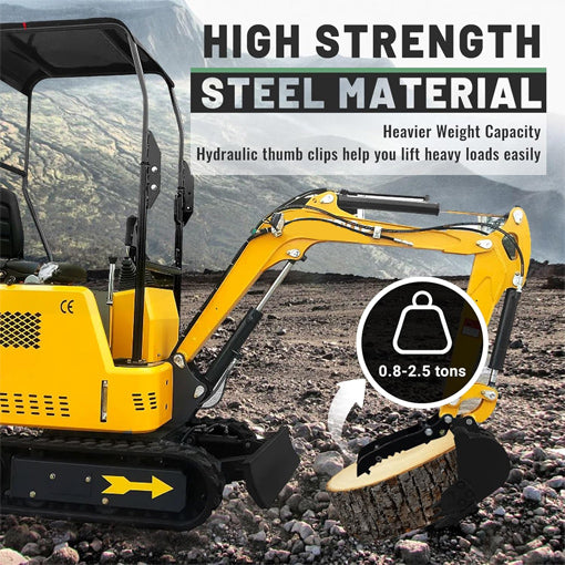 Hydraulic Thumb Clip Attachment for Mini Excavators