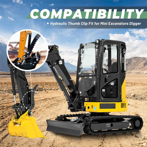 Hydraulic Thumb Clip Attachment for Mini Excavators