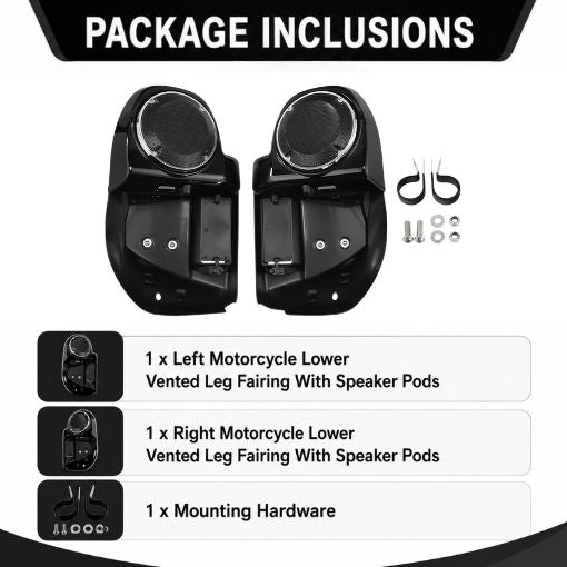 Motorcycle Lower Vented Leg Fairing With Speaker Pods