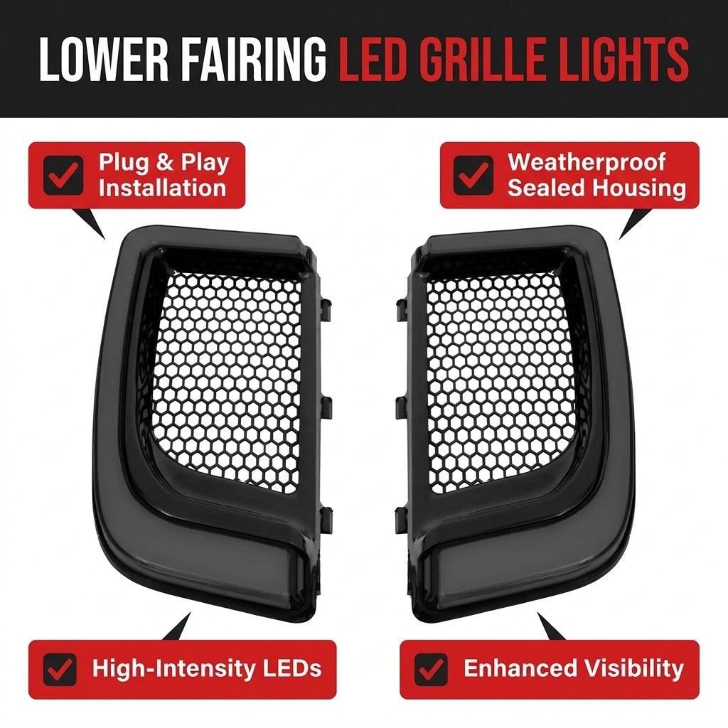 Motorcycle Lower Fairing LED Grille Lights