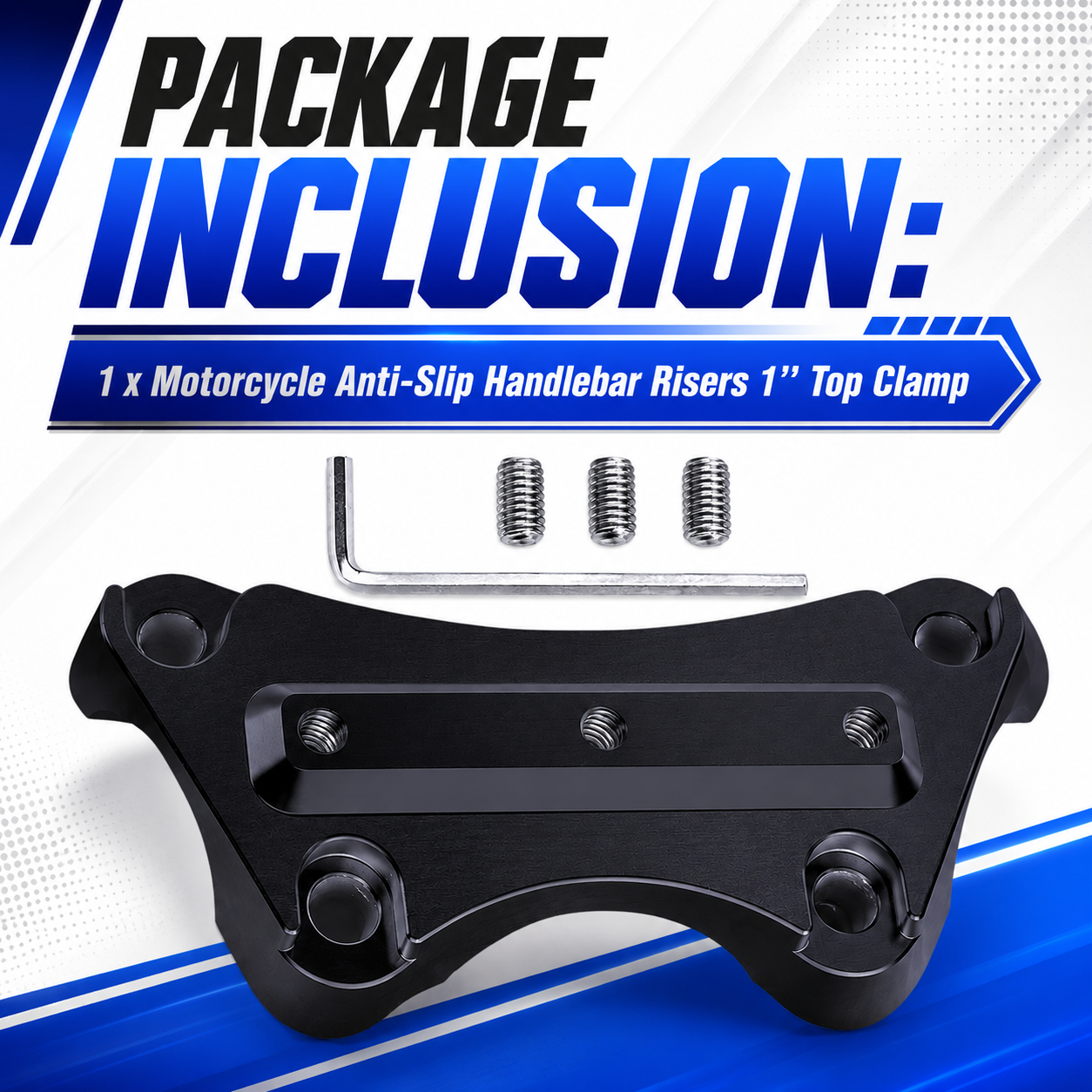 Motorcycle Anti-Slip Handlebar Risers 1'' Top Clamp