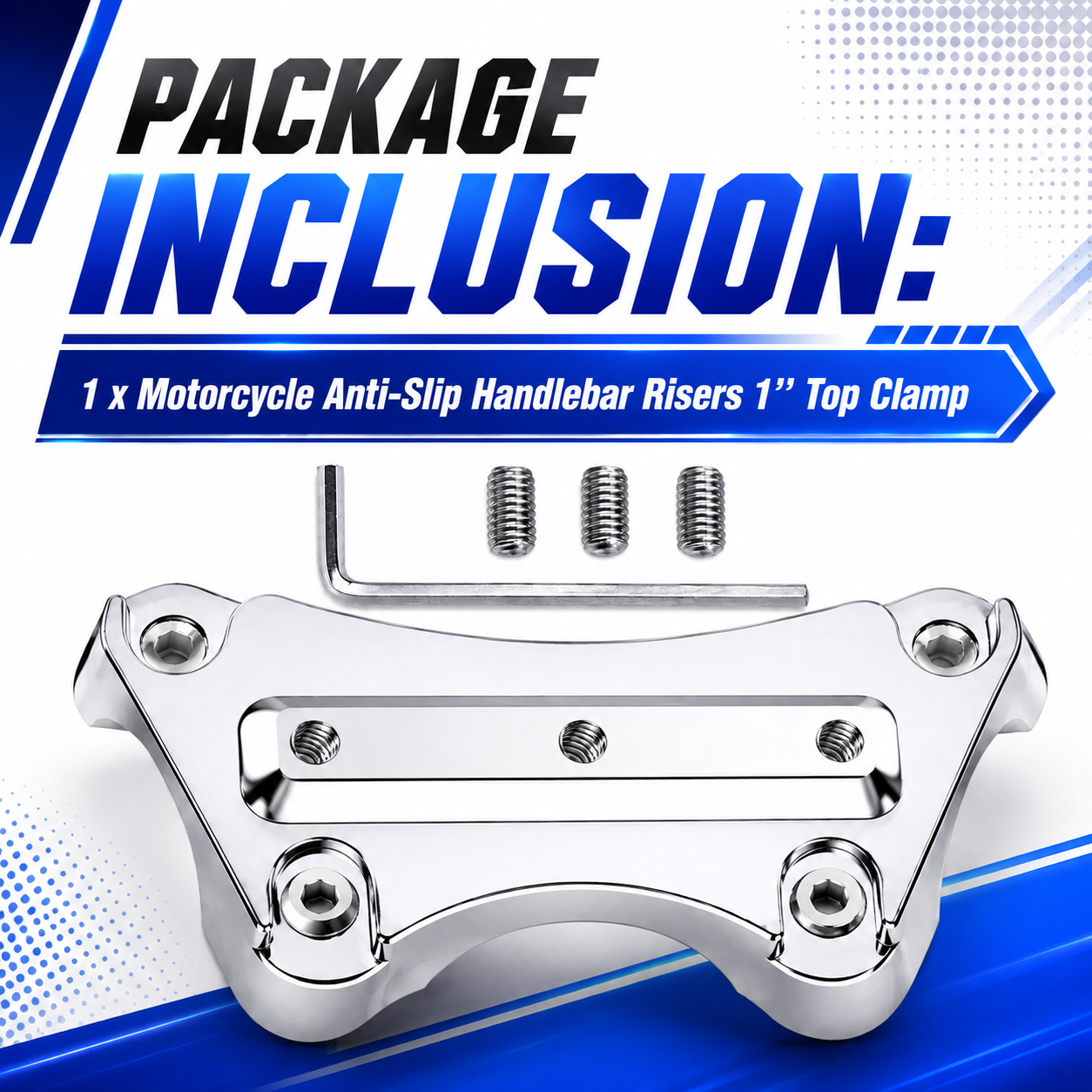 Motorcycle Anti-Slip Handlebar Risers 1'' Top Clamp