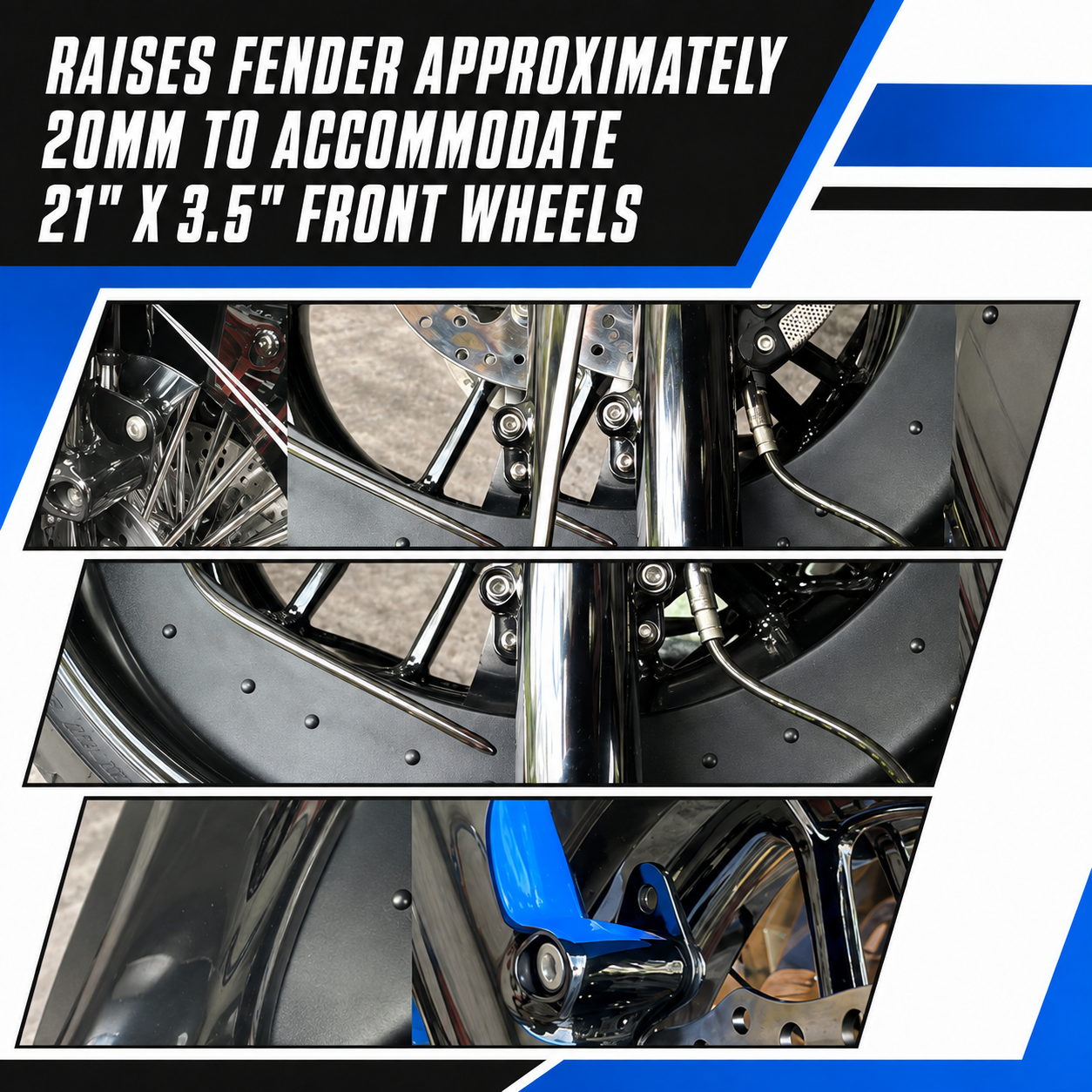 Motorcycle Front 21" Wheel Fender Risers