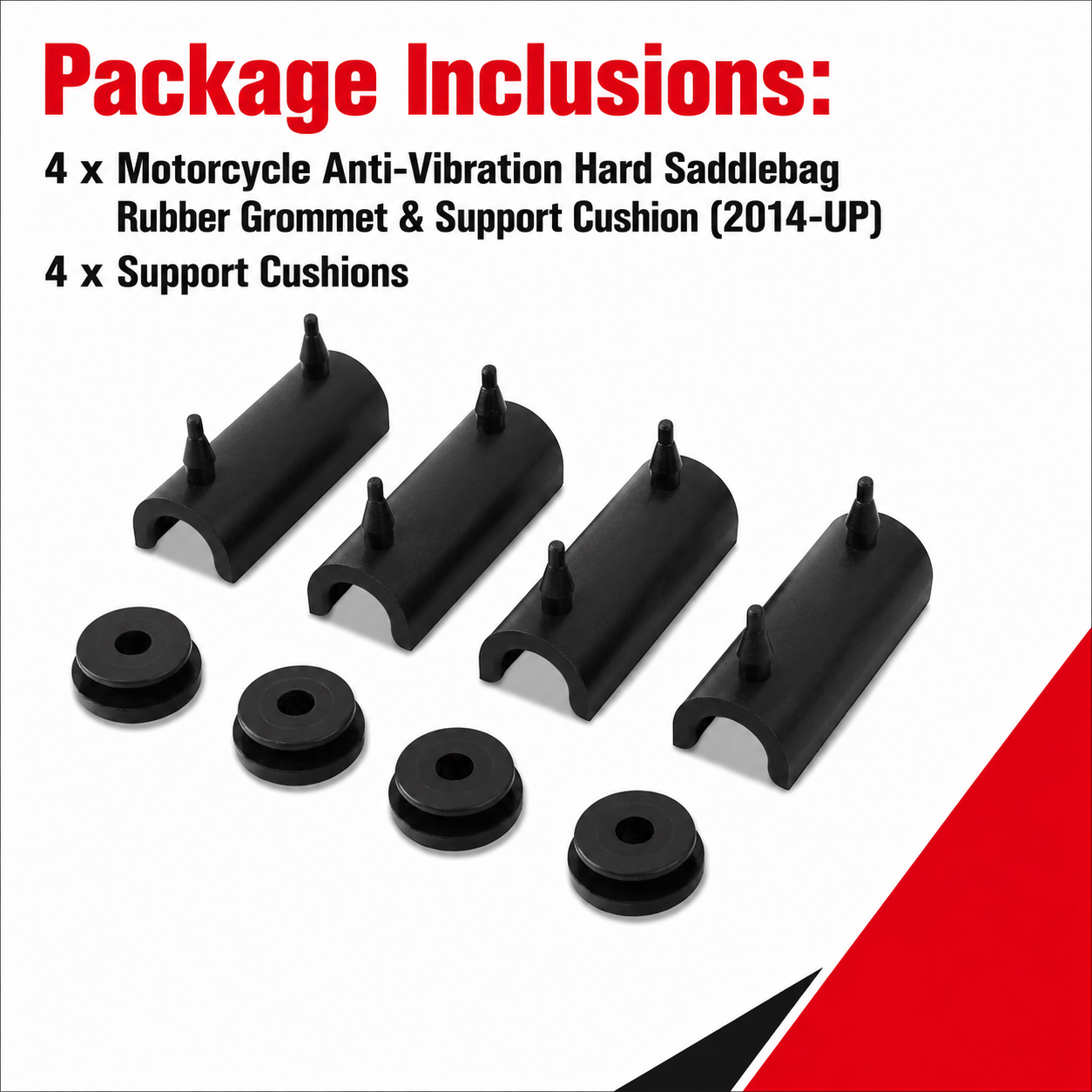 Motorcycle Anti-Vibration Hard Saddlebag Rubber Grommet & Support Cushion