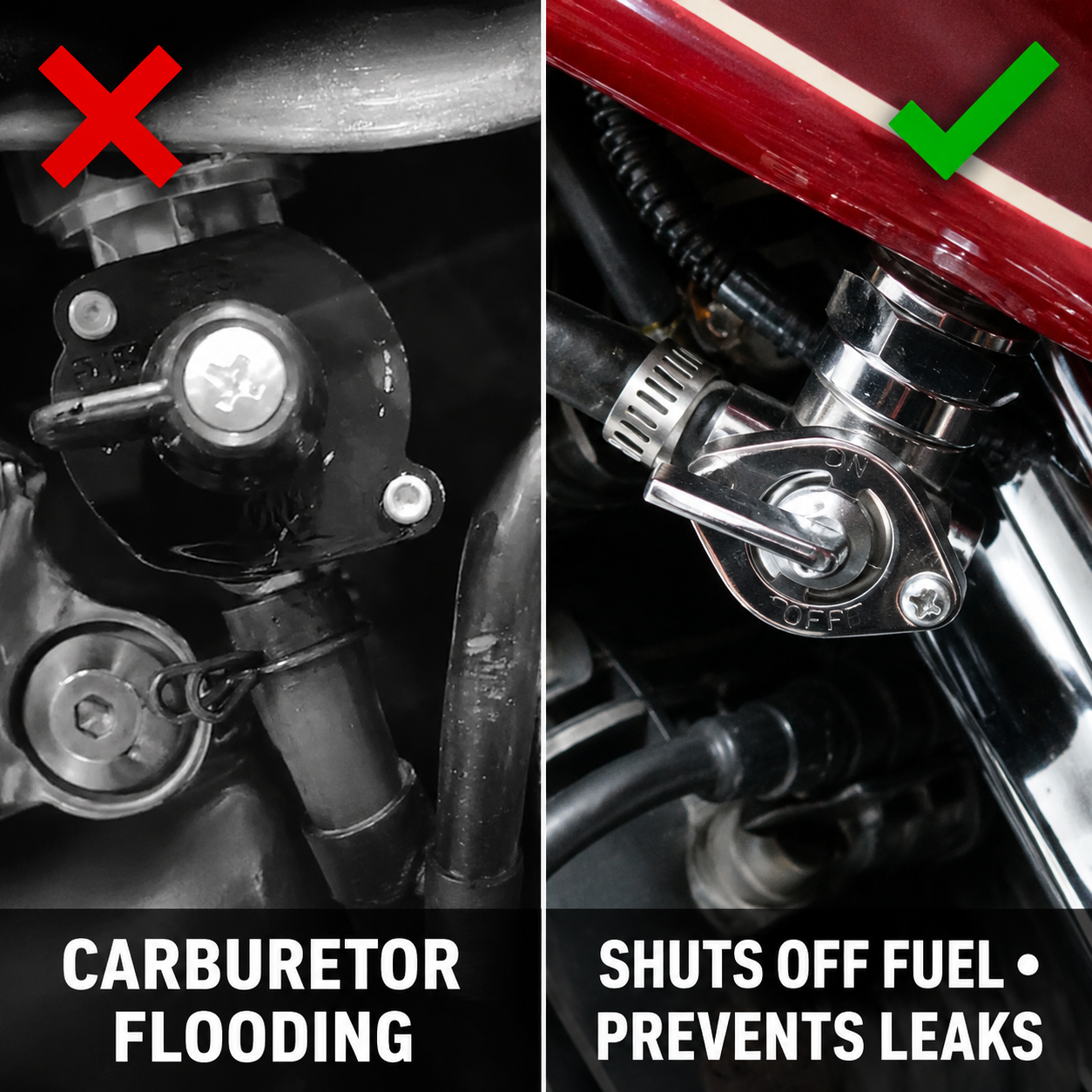 Motorcycle Gas Tank Fuel Petcock Shut Off Valve Switch