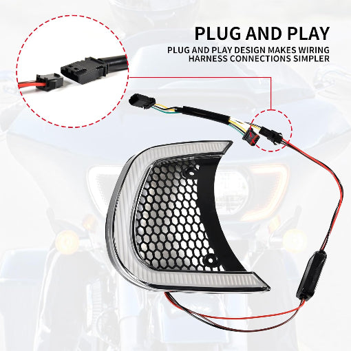 Motorcycle Headlight Vent Accent Turn Signal