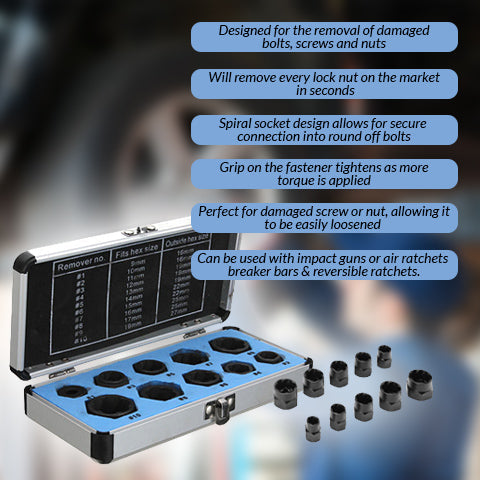 bolt and nut extractor set