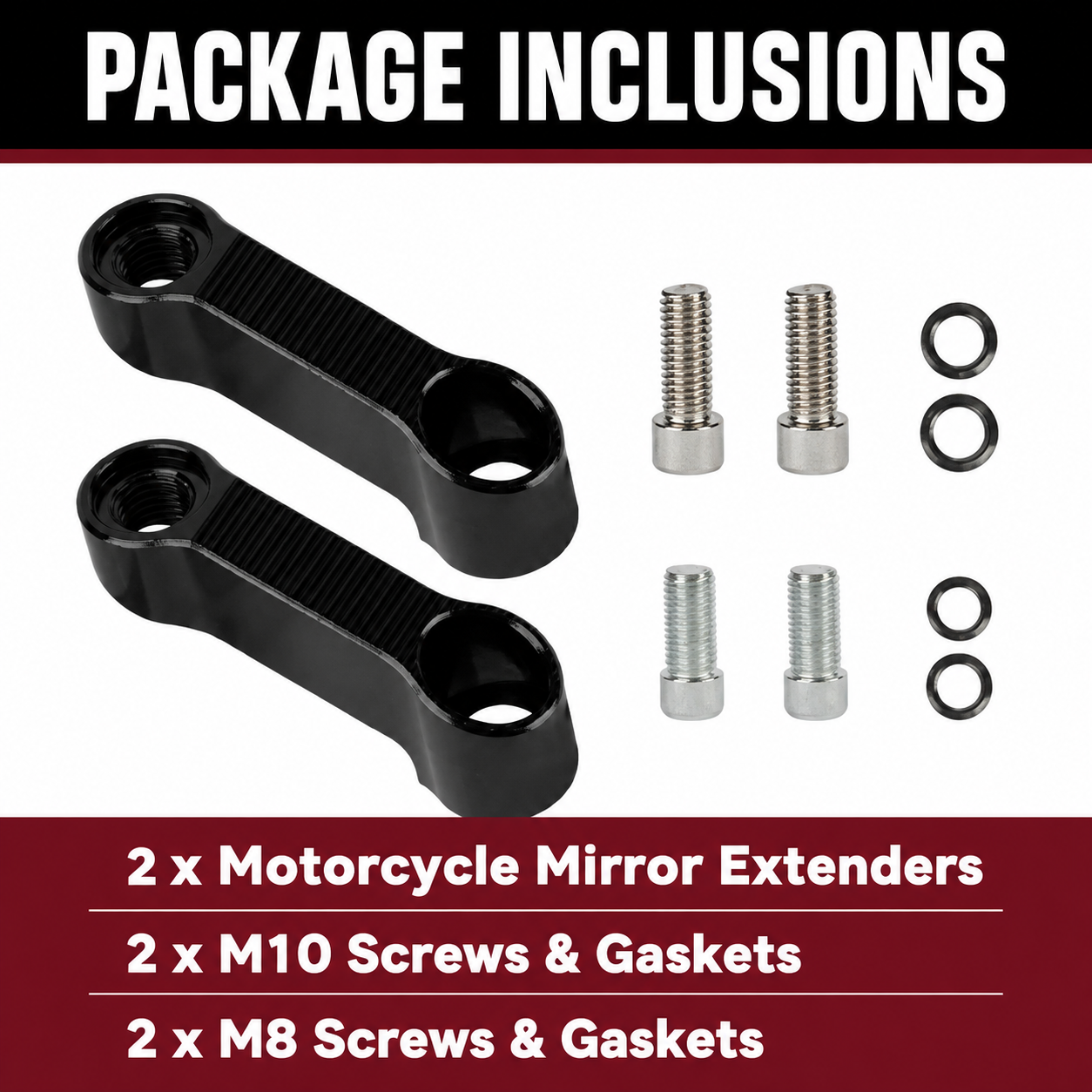 Motorcycle M10 M8 Mirror Extenders