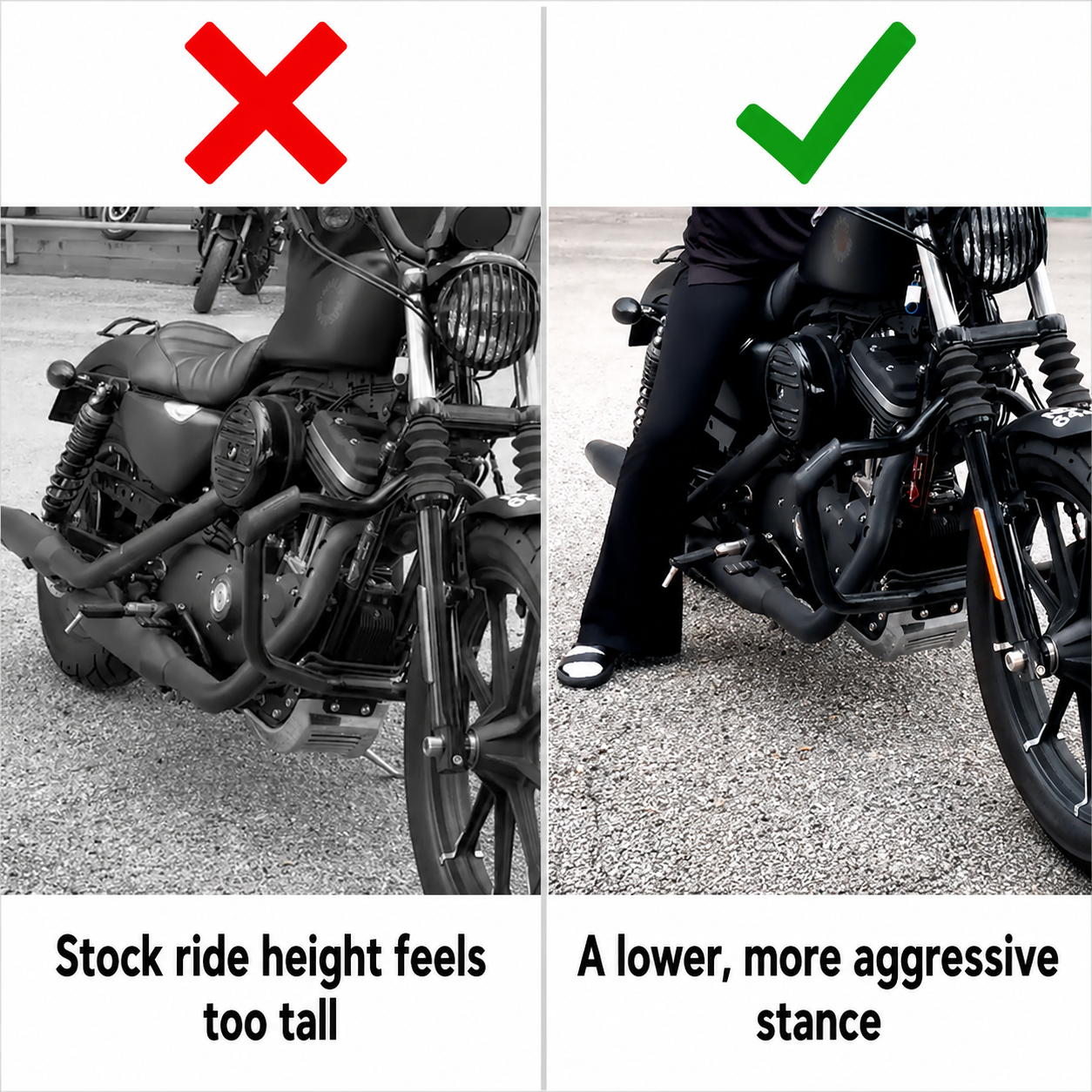 Motorcycle 1-3" Rear Adjustable Lowering Drop Kit