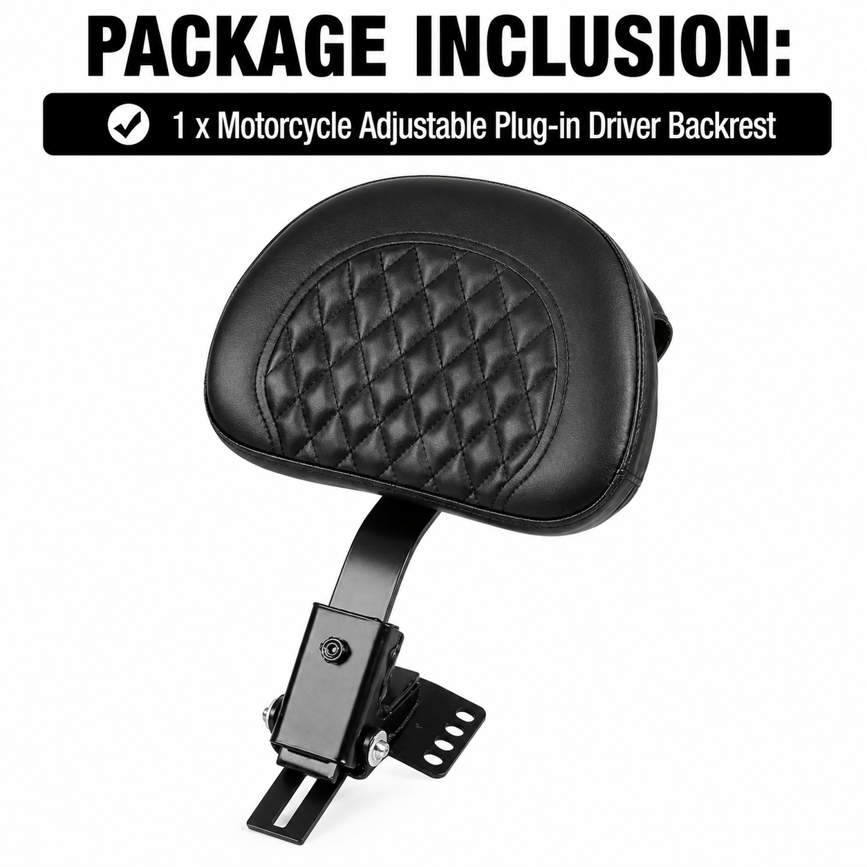 Motorcycle Adjustable Plug-in Driver Backrest