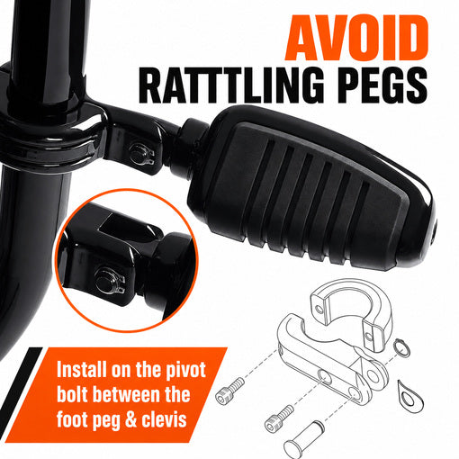 10-Pack Motorcycle Foot Peg Spring Washers