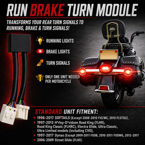 Plug-and-Play Motorcycle Lights Run/Brake/Turn Module