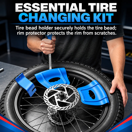 Motorcycle Tire Changing Spoon Kit with Bead Holder and Rim Protector