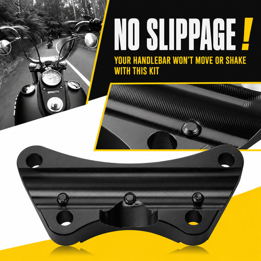 Bolt-On Motorcycle Handlebar Anti-Slip 1" Riser Clamp