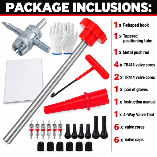 Quick Change Tire Valve Tool Replacement Kit