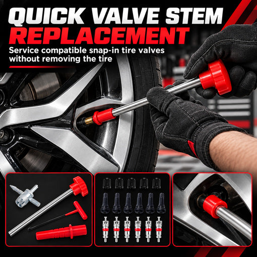 Quick Change Tire Valve Tool Replacement Kit