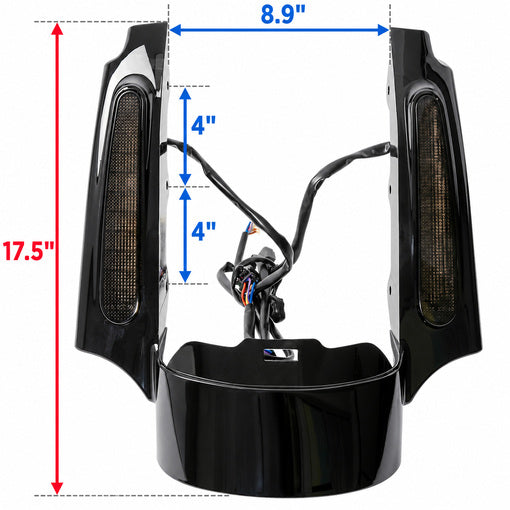 Motorcycle Rear Fender Fascia with LED Tail Lights