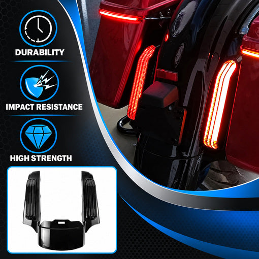 Motorcycle Rear Fender Fascia with LED Tail Lights