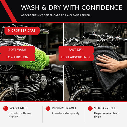11PCS Professional Motorcycle Detailing & Wash Kit