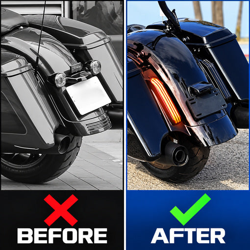Motorcycle Rear Fender Fascia with LED Tail Lights