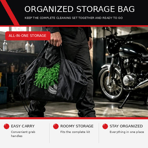 11PCS Professional Motorcycle Detailing & Wash Kit