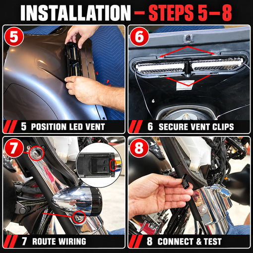 Motorcycle LED Fairing Vent Light