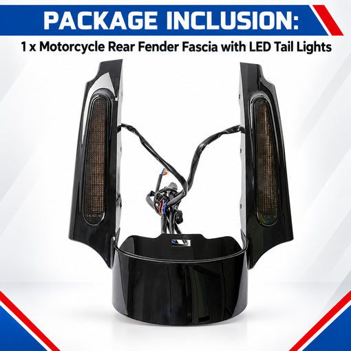 Motorcycle Rear Fender Fascia with LED Tail Lights