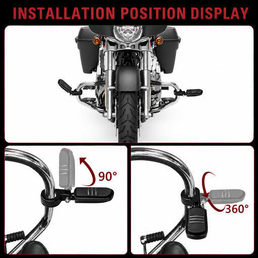 Motorcycle Adjustable 1.25" Highway Footpegs Kit