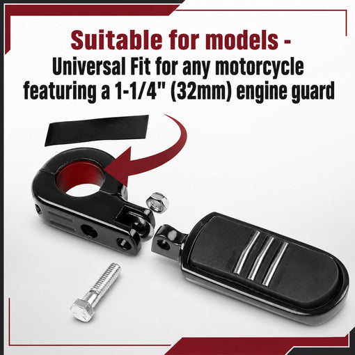 Motorcycle Adjustable 1.25" Highway Footpegs Kit