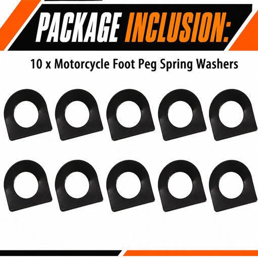 10-Pack Motorcycle Foot Peg Spring Washers