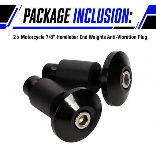 Motorcycle 7/8" Handlebar End Weights Anti-Vibration Plug