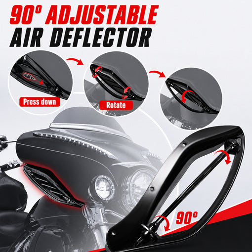 Motorcycle Side Wing 90-Degree Adjustable Wind Deflectors